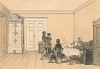 Комната М.И.Глинки в Берлине в день его кончины 15 февраля 1857 года. Русский художественный листок, № 17, 1857
