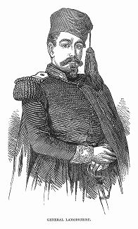 Кристоф Луи Леон Жюшо де Ламорисьер (1806 -- 1865) -- французский генерал и политических деятель, отличившийся во время военных экспедиций в Алжире и Марокко (The Illustrated London News №298 от 15/01/1848 г.)