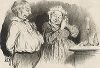 "Потише, шалунишка!". Литография Оноре Домье из серии "Croquis d'Expressions", опубликованная в журнале Le Charivari, 1839 год.