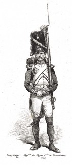 Французский гренадер в униформе образца 1806 года (из Types et uniformes. L'armée françáise par Éduard Detaille. Париж. 1889 год)