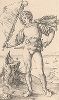 Знаменосец. Гравюра Альбрехта Дюрера, выполненная ок. 1500 года (Репринт 1928 года. Лейпциг)