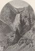 Водопад Нижний на реке Йеллоустон-ривер. Лист из издания "Picturesque America", т.I, Нью-Йорк, 1872.