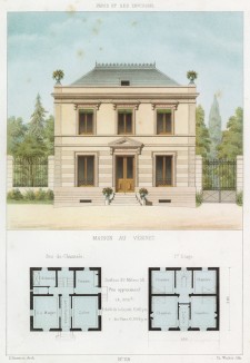 Скромный двухэтажный дом в городке Везине (департамент Иль-де-Франс) (из популярного у парижских архитекторов 1880-х Nouvelles maisons de campagne...)