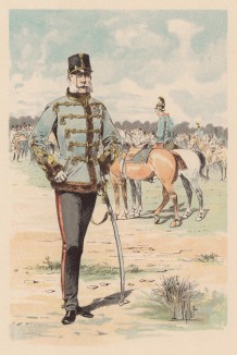 Австро-Венгрия. Генерал от кавалерии в полевой форме образца 1890-х гг. (из "Иллюстрированной истории верховой езды", изданной в Париже в 1893 году)