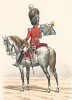 Трубач гвардейских конных гренадеров короля Франции в 1815 году. Histoire de la Maison Militaire du Roi de 1814 à 1830. Экз. №93 из 100, изготовлен для H.Fontaine. Том II, л.31. Париж, 1890