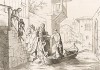 Блаженный Пьетро Акотанто помогает венецианским беднякам во время ужасного наводнения 1122 года. Storia Veneta, л.26. Венеция, 1864