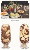 Реклама ресторанного обслуживания и орехов из справочника Hotel Montly. 