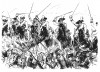 Атака прусских кирасиров на австрийскую пехоту в сражении при Фрайберге 29 октября 1762 г. - в последней битве Семилетней войны и первой для брата Фридриха II, принца Генриха Прусского, в роли командующего. Geschichte Friedrichs des Grossen. с.507