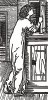 Психея, заглядывающая в шкаф. Иллюстрация Эдварда Коли Бёрн-Джонса к поэме Уильяма Морриса «История Купидона и Психеи». Лондон, 1890-е гг.