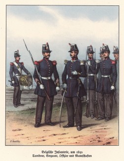 Бельгийская пехота 1850-х (из популярной в нацистской Германии работы Мартина Лезиуса Das Ehrenkleid des Soldaten... Берлин. 1936 год)