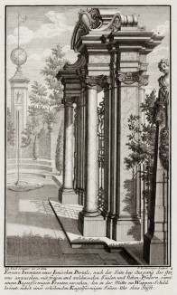 Ворота с ионическими колоннами, ведущие из летнего парка. Johann Jacob Schueblers Beylag zur Ersten Ausgab seines vorhabenden Wercks. Нюрнберг, 1730