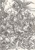 Четыре всадника Апокалипсиса. Ксилография, выполненная по гравюре Альбрехта Дюрера 1498 года из издания "Albrecht Dürer. Sein Leben und einer Auswahl seiner Werke", Мюнхен, 1910 год