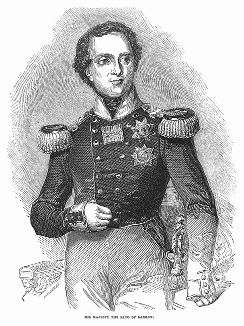 Его Величество король Саксонии Фридрих Август II (1797 -- 1854) (The Illustrated London News №110 от 08/06/1844 г.)