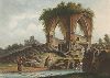 Змеиный, или Драконов источник в Иерусалиме, близ долины реки Кедрон. Лист из серии "Views in Palestine, from the original drawings of Luigi Mayer", Лондон, 1804. 