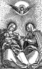 Святая Анна и Богоматерь с младенцем. Иллюстрация Ганса Шауфелейна к Via Felicitatis. Издал Johann Miller, Аугсбург, 1513