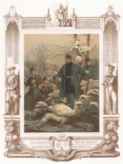 Зимний марш шведской пехоты (из "Истории шведских полков" члена шведского парламента Юлиуса Манкела. Стокгольм. 1864 год)