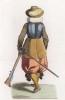 Мушкетёр гвардии Людовика XIV французского (лист 108 работы Жоржа Дюплесси "Исторический костюм XVI -- XVIII веков", роскошно изданной в Париже в 1867 году)