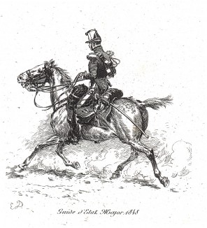 Разведчик французского генерального штаба в 1848 году (из Types et uniformes. L'armée françáise par Éduard Detaille. Париж. 1889 год)