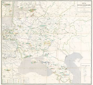 Карта квартирного расположения войск в Российской империи, включая царство Польское. Составлена при Строевом отделении Главного штаба в 1868 г.