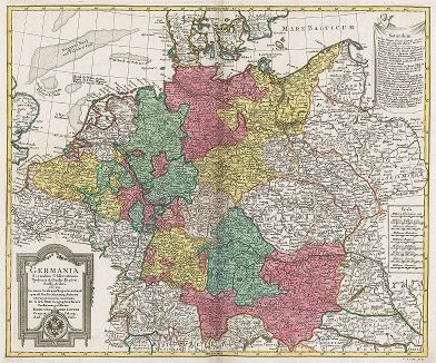 Карта Германии. Germania Secundum observationes tychones de Brahe...