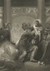 Иллюстрация к трагедии Шекспира "Макбет", акт III, сцена IV: Появление призрака Данко во время пира. Boydell's Graphic Illustrations of the Dramatic works of Shakspeare, Лондон, 1803.