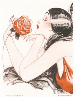 Прекрасная испанка с розой. Реклама косметической компании Dona Castile. 