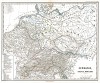 Древняя Германия, Раетия и Норик. Карта из "Atlas Antiquus" (Древний атлас) Карла Шпрюнера и Теодора Менке, Гота, 1865 год