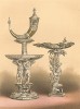 Серебряные вазы: сосуд на середину обеденного стола от Hertz и тацца (чаша) на невысокой ножке от Dahl (Копенгаген). Каталог Всемирной выставки в Лондоне 1862 года, т.2, л.165