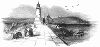 Эффективный маяк, установленный на брекватере -- внешнем оградительном сооружении порта английского города Плимута, расположенного на берегу пролива Ла-Манш (The Illustrated London News №90 от 20/01/1844 г.)