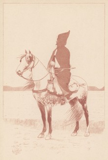 Вооружённый житель пустыни (из "Иллюстрированной истории верховой езды", изданной в Париже в 1891 году)