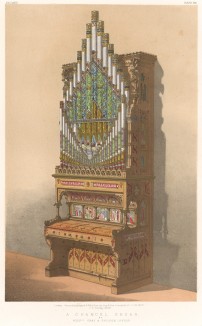 Церковный орган, на котором великолепно звучат фуги Баха (Каталог Всемирной выставки в Лондоне. 1862 год. Том 3. Лист 235)