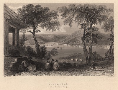 Вид на Буюк-дере от гробницы гигантов. The Beauties of the Bosphorus, by miss Pardoe. Лондон, 1839