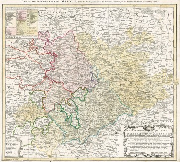 Карта маркграфства Мейсенского. Carte du Margraviat de Misnie… Составили и издали наследники Иоганна Баптиста Гоммана. Нюрнберг, 1762