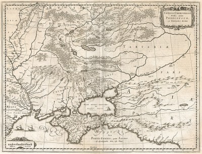 Южная Россия и Крым. Taurica Chersonesus. Nostra aetate Przecopsca, at Gazara dicitur. Карта Герхарда Меркатора, изданная в Дуйсбурге в 1620 г.