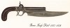 Однозарядный пистолет-нож США Bowie Knife-Pistol 1837-1838 г. Лист 40 из "A Pictorial History of U.S. Single Shot Martial Pistols", Нью-Йорк, 1957 год