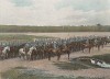 Эскадрон французских гусар перед атакой. L'Album militaire. Livraison №4. Cavalerie. Serviсe en campagne. Париж, 1890