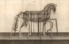 Железный каркас для отливки конной скульптуры (Ивердонская энциклопедия. Том IV. Швейцария, 1777 год)