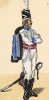 1792-1810 гг. Кавалерист гусарского полка армии королевства Саксония в пешем строю. Коллекция Роберта фон Арнольди. Германия, 1911-29