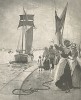Уходящий в плавание. Outward bound (англ.). Репродукция живописного полотна Фрэнка Кокса из британского иллюстрированного издания Black and White, выходившего в Лондоне с 1891 по 1912 год. 