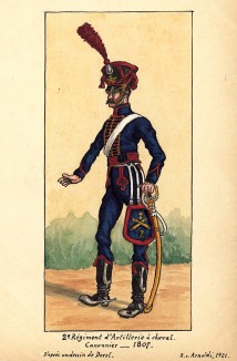 1807 г. Канонир 2-го полка французской конной артиллерии. Коллекция Роберта фон Арнольди. Германия, 1911-29