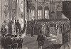 Инаугурация императора Александра III. Гравюра из A Popular History Of Russia: From The Earliest Times To 1880 Альфреда Рамбо, Бостон, 1882 год