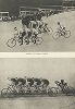 Тренировка французских велогонщиков с тренерами на многоместных велосипедах. Les cyclisme, Париж, 1935