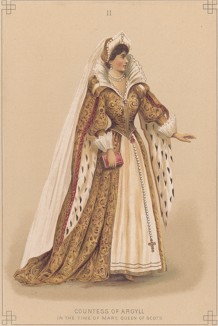 Маскарадный костюм "Графиня Аргильская". Лист из издания "Fancy Dresses Described; Or, What to Wear at Fancy Balls", Лондон, 1887 год