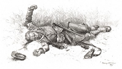 Французский солдат, павший во франко-прусской войне (из Types et uniformes. L'armée françáise par Éduard Detaille. Париж. 1889 год)