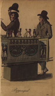 Гамбургские уличные торговцы 1810-х гг. Торговцы всякой всячиной. "Единственный кукольный театр в городе! Только у нас!"