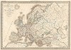 Карта Европы времен императора Карла Великого (около 800 г.). Atlas universel de geographie ancienne et moderne..., л.18. Париж, 1842