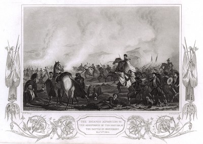 Зуавы поддерживают английскую атаку в сражении при Инкермане 5 ноября 1854 г. Генри Тиррелл, The history of the war with Russia. Лондон, 1856