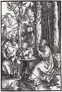 Святые отшельники Антоний Великий и Павел Фивейский, изображённые Альбрехтом Дюрером