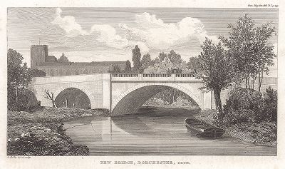 Новый мост в Дорчестере, графство Оксфордшир. Иллюстрация из "Gentlemаn's magazine", октябрь 1816 года, Лондон. 
