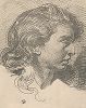 Женский портрет в профиль. Рисунок Жана-Батиста Грёза из собрания библиотеки Императорской Академии художеств.